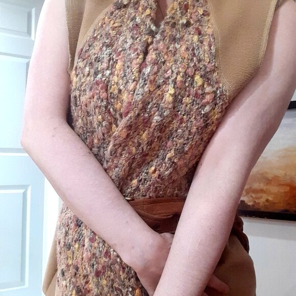 Unique mixed sweater yarn boho fall vest - Picture 3 of 12